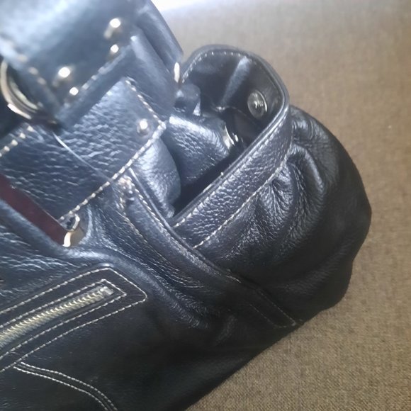 WILSON LEATHER Pelle Studio Black Leather Shoulder bag - Picture 4 of 7